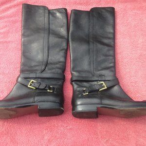 Coach Black Leather Riding Style Boots Size 7 B